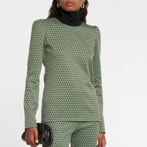 Dorothee Schumacher Green Zigzag Knit Top